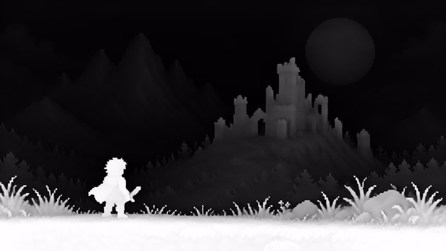 Iris depth map of Pixel art castle