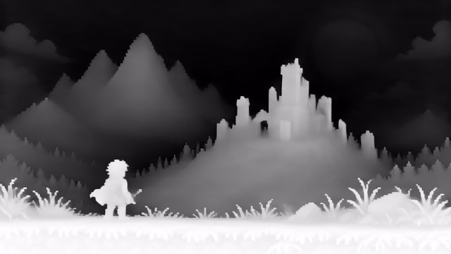 Lotus-G v1.0 depth map of Pixel art castle