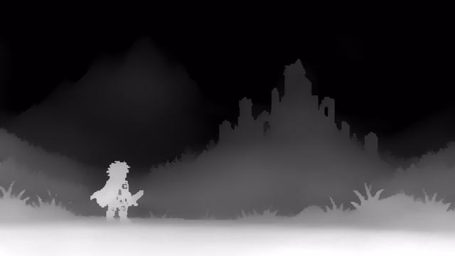 Video Depth Anything Small depth map of Pixel art castle