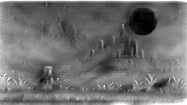 ZoeDepth NYU+KITTI depth map of Pixel art castle