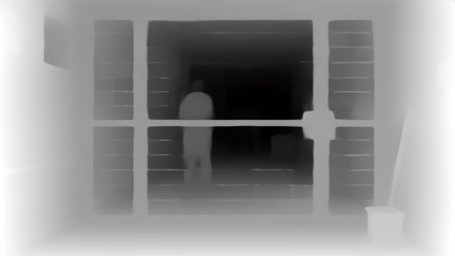 Depth Anything V1 Base depth map of Prison mesh gates