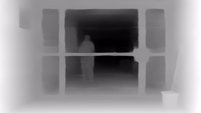 Depth Anything V1 Small depth map of Prison mesh gates