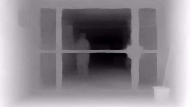 Depth Anything V1 Small depth map of Prison mesh gates