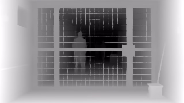 Depth Anything V2 Base depth map of Prison mesh gates