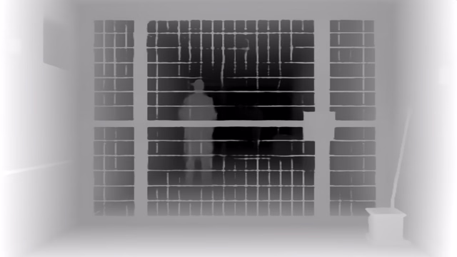 Depth Anything V2 Large depth map of Prison mesh gates