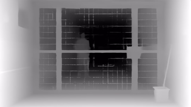 Depth Anything V2 Small depth map of Prison mesh gates