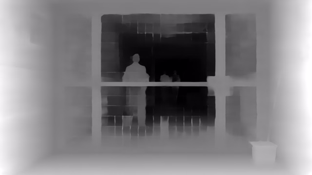 Depth Anything 3 Small depth map of Prison mesh gates
