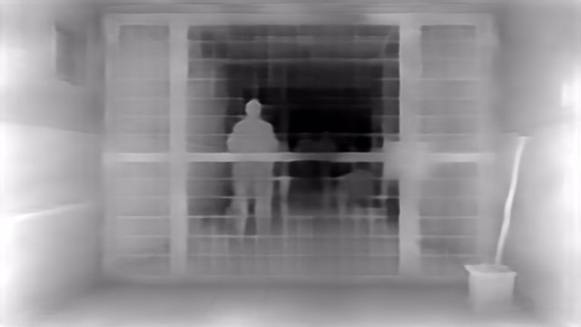 DPT DINOv2-Large NYU depth map of Prison mesh gates