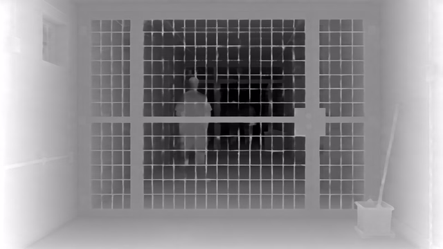 Metric3D v2 ViT-giant2 depth map of Prison mesh gates