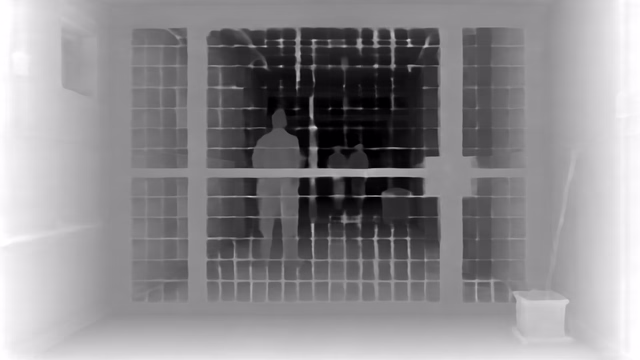 Metric3D v2 ViT-Small depth map of Prison mesh gates