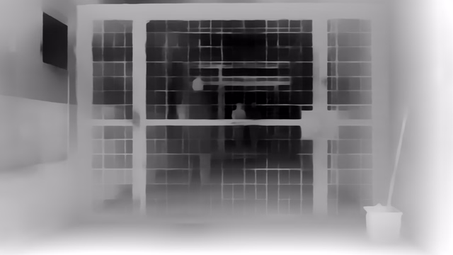 MiDaS 3.1 DPT BEiT-Large 512 depth map of Prison mesh gates