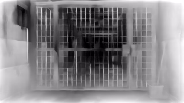 ZoeDepth NYU+KITTI depth map of Prison mesh gates