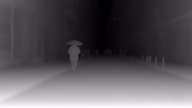 Distill Any Depth Base depth map of Rainy night street