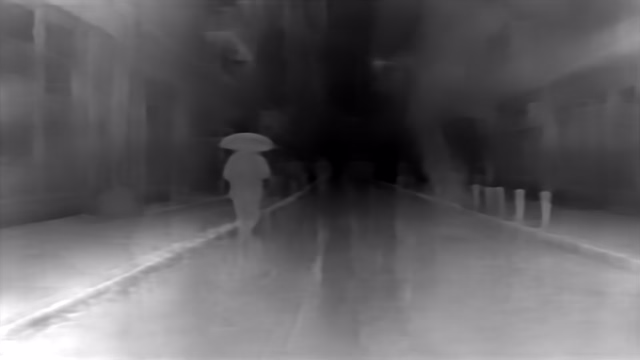 DPT DINOv2-Large NYU depth map of Rainy night street