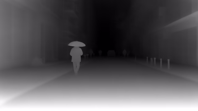 Lotus-G v2.1 Disparity depth map of Rainy night street