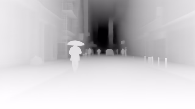 Marigold Depth E2E-FT depth map of Rainy night street
