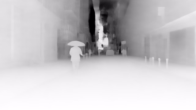 Marigold Depth LCM v1.0 depth map of Rainy night street