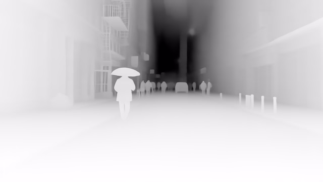 Stable Diffusion E2E-FT Depth depth map of Rainy night street