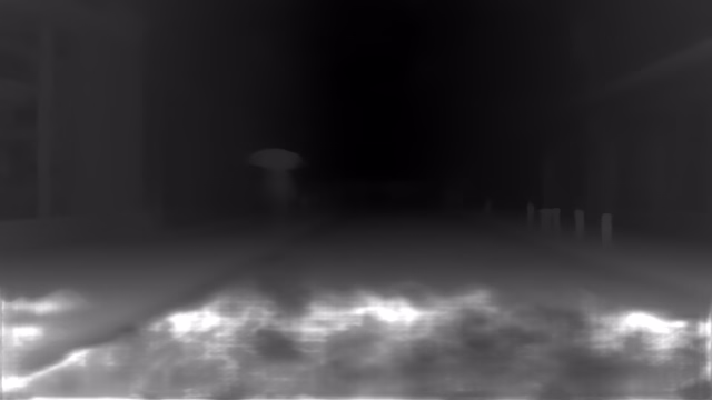 VGGT 1B depth map of Rainy night street