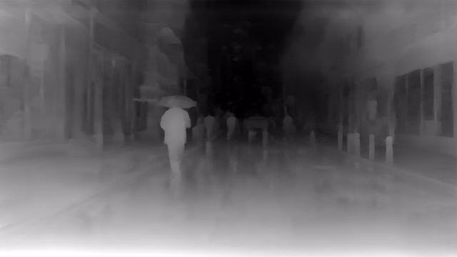 ZoeDepth KITTI depth map of Rainy night street