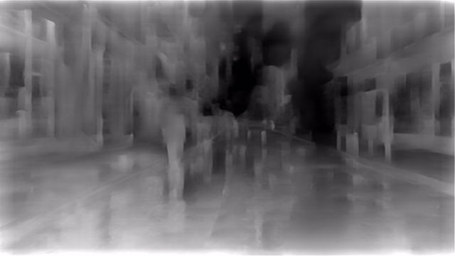 ZoeDepth NYU+KITTI depth map of Rainy night street