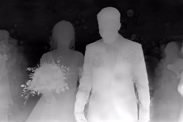 Depth Anything V2 Metric Outdoor Large depth map of Wedding, soap bubbles