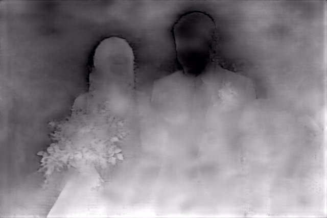 Depth Anything V2 Metric Outdoor Small depth map of Wedding, soap bubbles