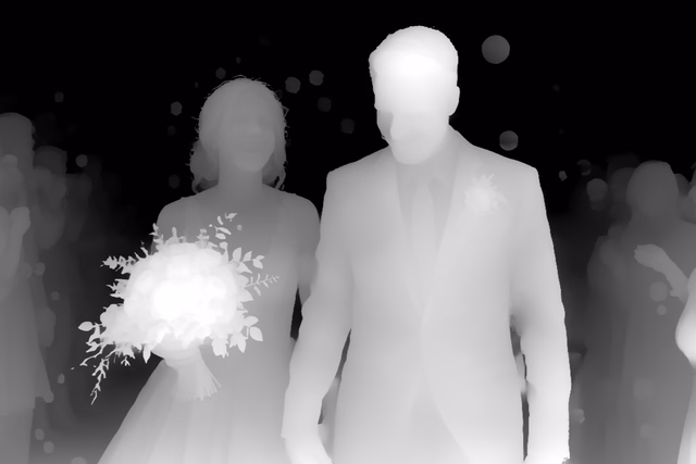 Distill Any Depth Large depth map of Wedding, soap bubbles