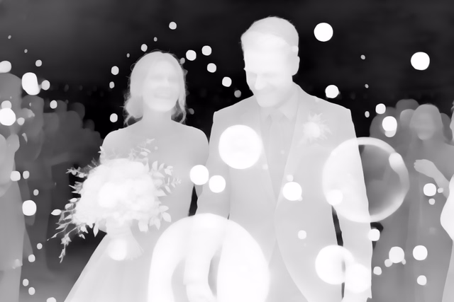 Lotus-D v1.1 depth map of Wedding, soap bubbles