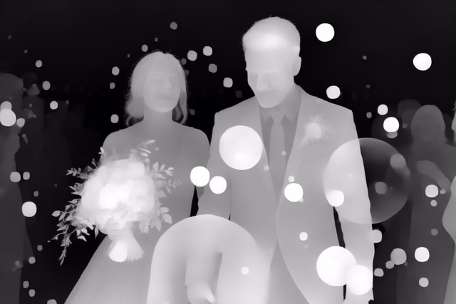 Lotus-G v2.0 Disparity depth map of Wedding, soap bubbles