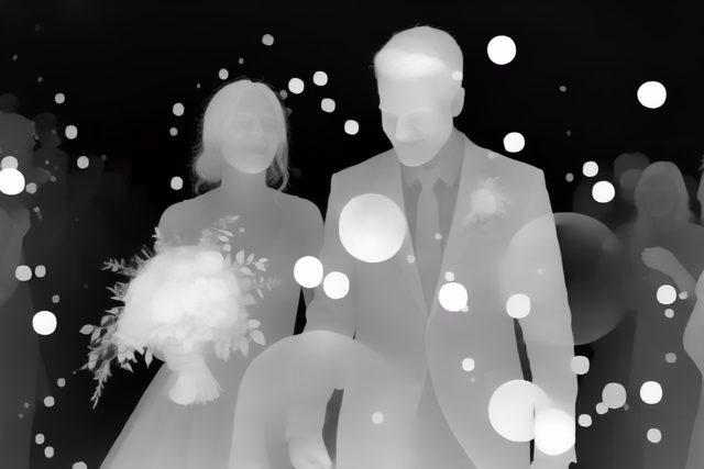 Lotus-G v2.1 Disparity depth map of Wedding, soap bubbles