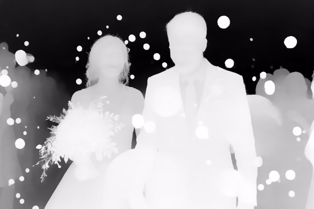 Marigold Depth v1.1 depth map of Wedding, soap bubbles