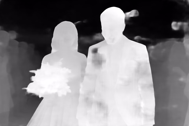 Metric3D v2 ViT-Large depth map of Wedding, soap bubbles
