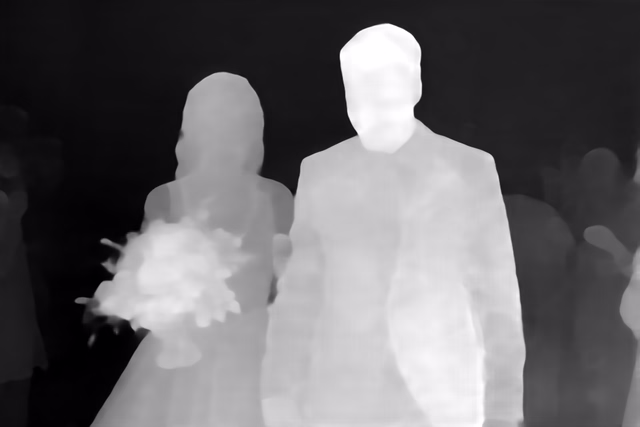 Metric3D v2 ViT-Small depth map of Wedding, soap bubbles