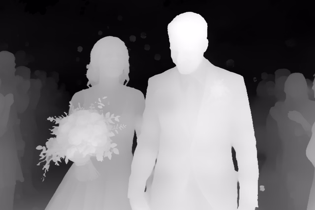 Video Depth Anything Large depth map of Wedding, soap bubbles
