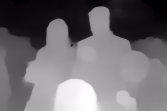 MiDaS DPT-Swin2-Tiny depth map of Wedding, soap bubbles