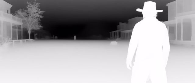 Marigold Depth v1.1 depth map of Western duel